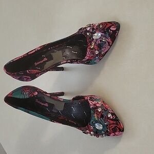 Betseyville Bordello Vibrant Floral Embellished Heels